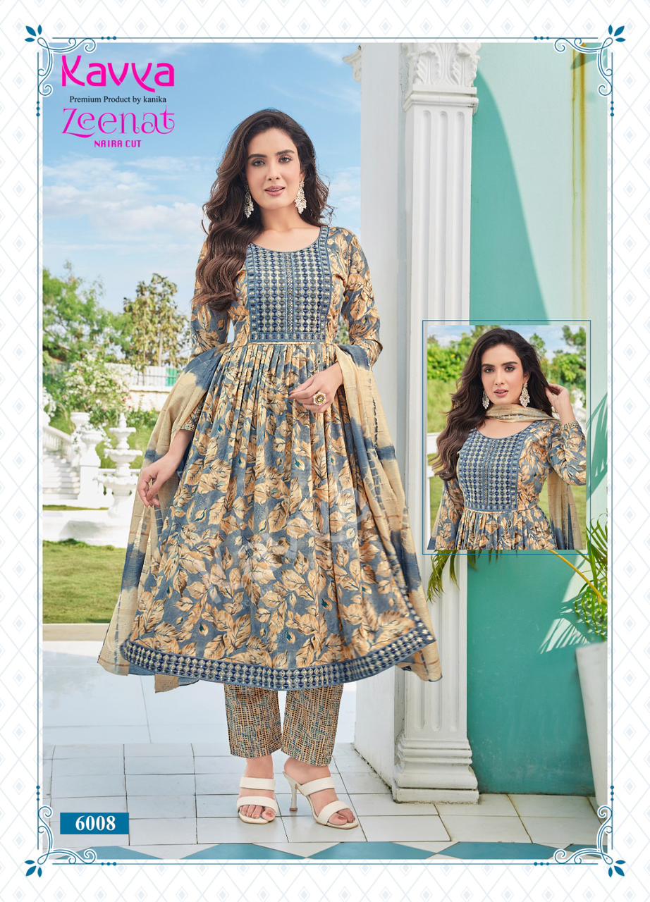 Zeenat Vol 6 By Kavya Foil Printed Kurti With Bottom Dupatta Catalog